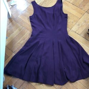 Eggplant size 12 theory fit and flair dress